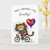 Schattige Whimsical Tijger Gelukkig Valentijnsdag Kaart (Gele Bloem)
