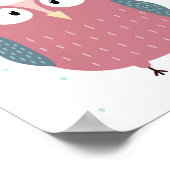 Schattige Whimsical Uilen ABC Letters Alfabet Onde Poster (Hoek)