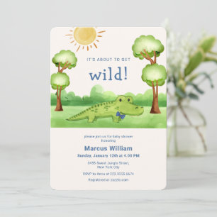Schattige Whimsical Wilde Safari Krokodil Baby Sho Kaart