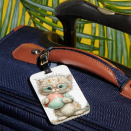 SCHATTIGE WHIMSICAL ZOMER THEMA KITTY KAT BAGAGELABEL