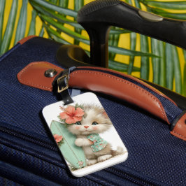 SCHATTIGE WHIMSICAL ZOMER THEMATISCHE POES BAGAGELABEL