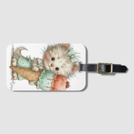 SCHATTIGE WHIMSICAL ZOMER THEMATISCHE POES KITTY BAGAGELABEL