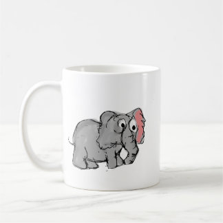 Schattige Whimsicale Handgetekende Olifant Illustr Koffiemok