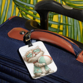 SCHATTIGE WHIMSICALE ZOMER THEMA KATTEN BAGAGELABEL