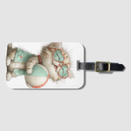 SCHATTIGE WHIMSICALE ZOMER THEMA KATTEN BAGAGELABEL