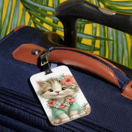 SCHATTIGE WHIMSICALE ZOMER THEMA KATTEN BAGAGELABEL