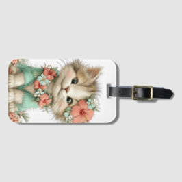 SCHATTIGE WHIMSICALE ZOMER THEMA KATTEN BAGAGELABEL