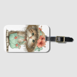 SCHATTIGE WHIMSICALE ZOMER THEMA KATTEN BAGAGELABEL