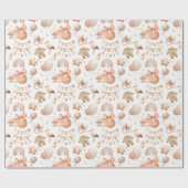 Schattige Whimsy Baby shower Beige Wrapping Paper  Cadeaupapier (Vlak)