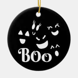 Schattige Whimsy Halloween Geest Gezichten Boo Zwa Keramisch Ornament