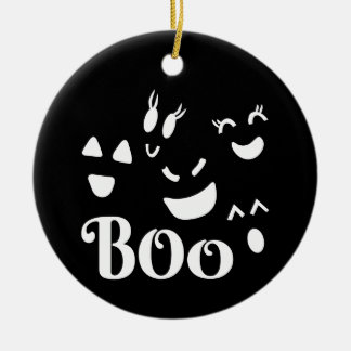 Schattige Whimsy Halloween Geest Gezichten Boo Zwa Keramisch Ornament