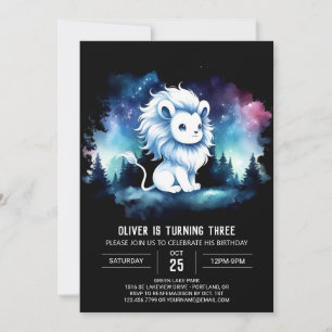 Schattige Whimsy Lion Verjaardag Kaart