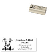 Schattige Whippet Dog Retouradres Rubberstempel (Gestempeld)