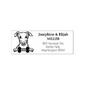 Schattige Whippet Dog Retouradres Rubberstempel (Afrduk)