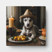 Schattige Whippet Puppy Pilgrim Pet Thanksgiving D Fotoplaat (Voorkant)