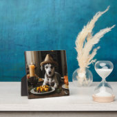 Schattige Whippet Puppy Pilgrim Pet Thanksgiving D Fotoplaat (Insitu)