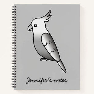 Schattige Whiteface Cockatiel Cartoon Vogel Illust Notitieboek