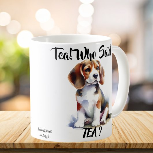 Schattige'' Who Said Tea'' Browns Beagle Koffiemok