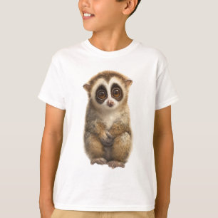 Schattige wijdogige plompe lori primaat kinderen t-shirt
