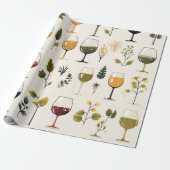 Schattige wijnkopjes inpakpapier (Uitgerold)