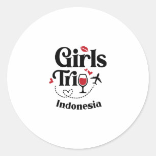 Schattige wijnmeisjesreis Indonesië Vakantie Ronde Sticker