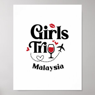 Schattige wijnmeisjesreis Maleisië Vakantie Poster