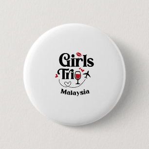 Schattige wijnmeisjesreis Maleisië Vakantie Ronde Button 5,7 Cm