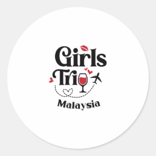 Schattige wijnmeisjesreis Maleisië Vakantie  Ronde Sticker