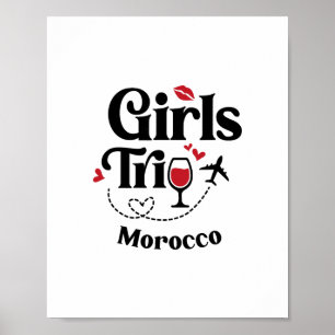 Schattige wijnmeisjesreis Marokko Vakantie Poster