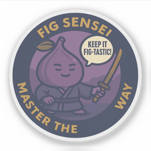 Schattige Wijsheid Vijg Japanse Sensei Sticker (Voorkant)