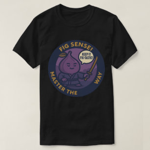 Schattige Wijsheid Vijg Japanse Sensei T-shirt