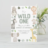 Schattige Wild één genderneutrale verjaardag Kaart (Staand voorkant)