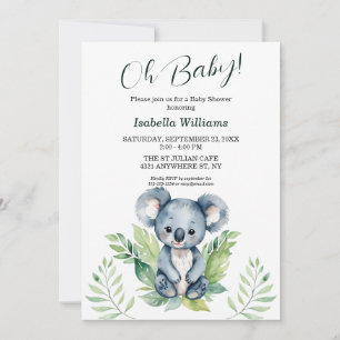 Schattige Wild Koala Genderneutraal Baby shower Kaart