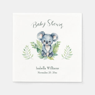 Schattige Wild Koala Genderneutraal Baby shower Servet