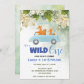 Schattige Wild One Fox Dieren Auto 1e Verjaardagsf Kaart (Voorkant / Achterkant)