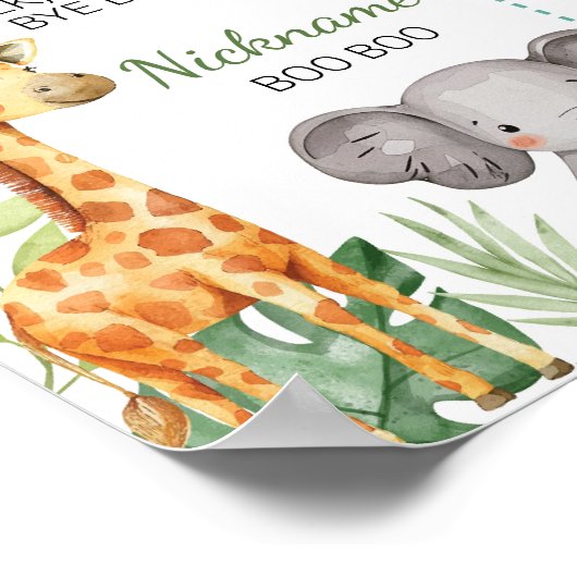 Schattige Wild One Safari 1e Verjaardag Mijlpaal t Poster (Hoek)