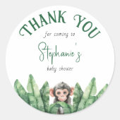 Schattige Wild One Safari Animals Baby shower Beda Ronde Sticker (Voorkant)
