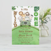 Schattige Wild One Safari Animals Oerwoud Baby sho Kaart (Staand voorkant)