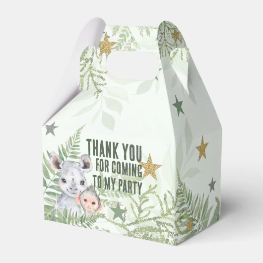 Schattige Wild One Safari Animals Party Boxes Bedankdoosjes (Achterkant)