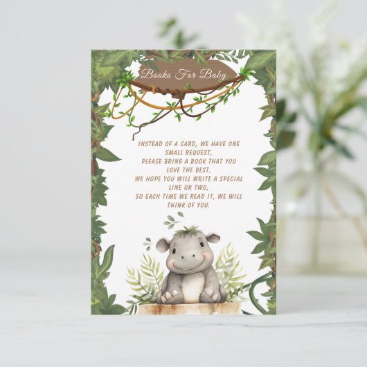 Schattige Wild One Safari Baby Hippopotamus Baby s Informatiekaartje (Staand voorkant)