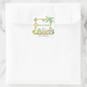 Schattige Wild One Safari Dier 1e Verjaardag Stick Vierkante Sticker (Tas)