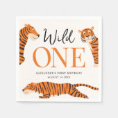 Schattige Wild One Tiger 1e verjaardagsfeestje Servet (Voorkant)