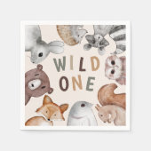 Schattige Wild One Woodland Animals Party Servet (Voorkant)