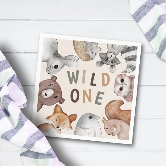 Schattige Wild One Woodland Animals Party Servet