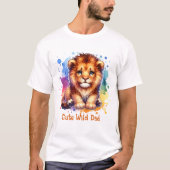 Schattige Wild Pap waterverf Leeuw gepersonaliseer T-shirt (Voorkant)