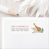 Schattige Wild Safari Dieren Retouradreslabel Etiket (Insitu)