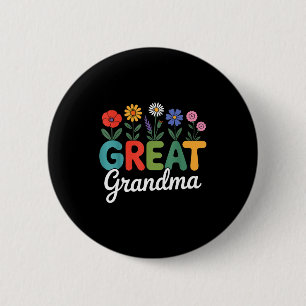 Schattige wilde bloemen oma bloem moederdag geweld ronde button 5,7 cm