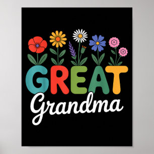 Schattige wilde bloemen oma bloemig moederdag gewe poster