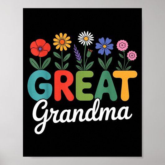 Schattige wilde bloemen oma bloemig moederdag gewe poster (Voorkant)