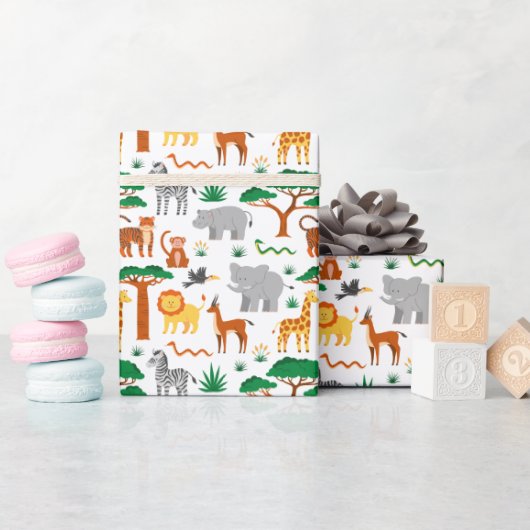 Schattige wilde dieren kinder inpakpapier (Baby Shower)